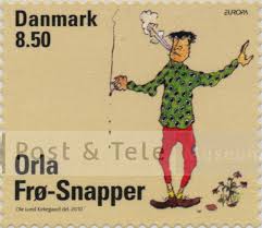 Orla frøsnapper på dansk frimærke